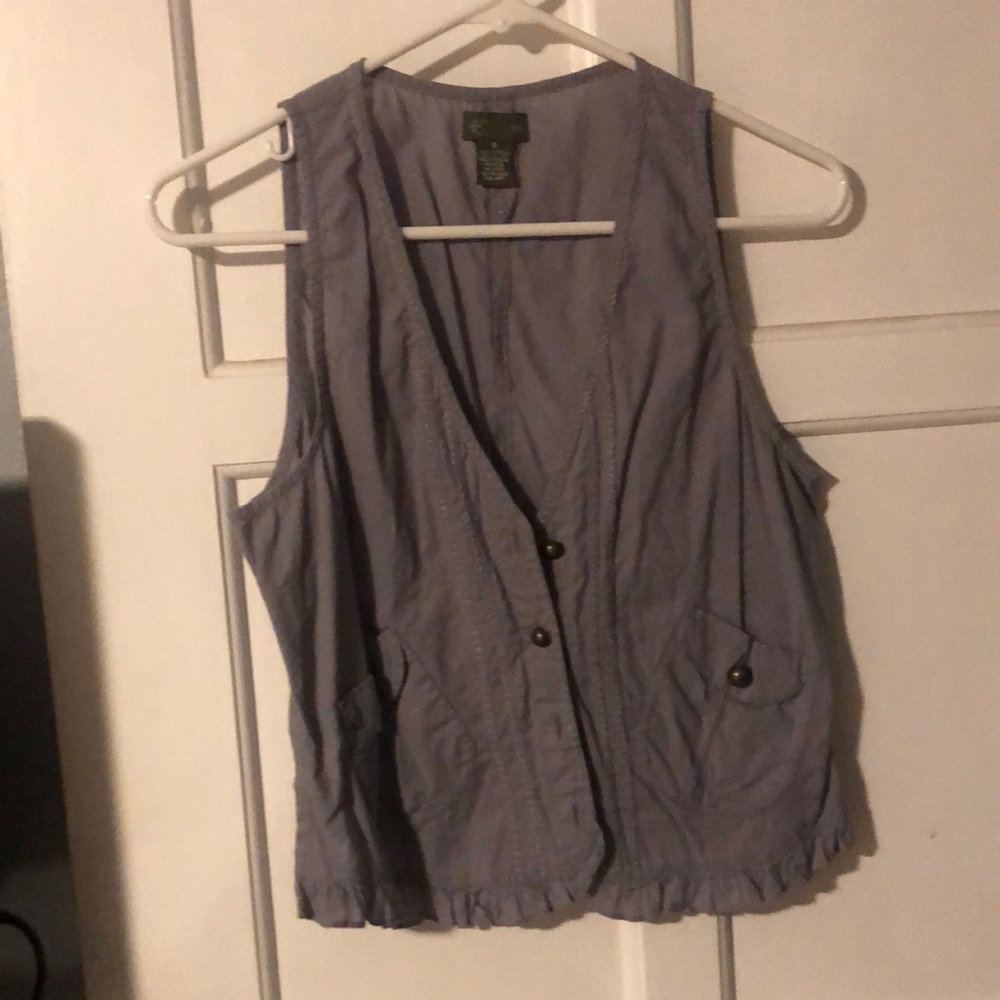Anthropologie vest, Buttons down the front with pockets on the side.